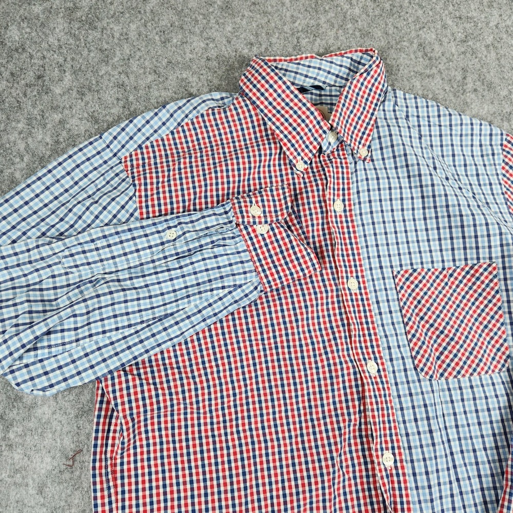Brooks Brothers Patchwork Shirt Men M Red Gingham Fun Shirt Button Down Preppy